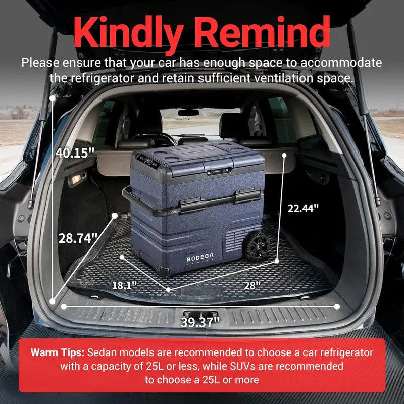 BODEGACOOLER 12 Volt Refrigerator, RV Portable Freezer, Car Fridge Dual Zone APP Control, 59 Quart（55L）-4℉-68℉ RV Car Cooler 12/24V DC and 100-240V AC for Outdoor, Camping, Vehicles, Travel, RV