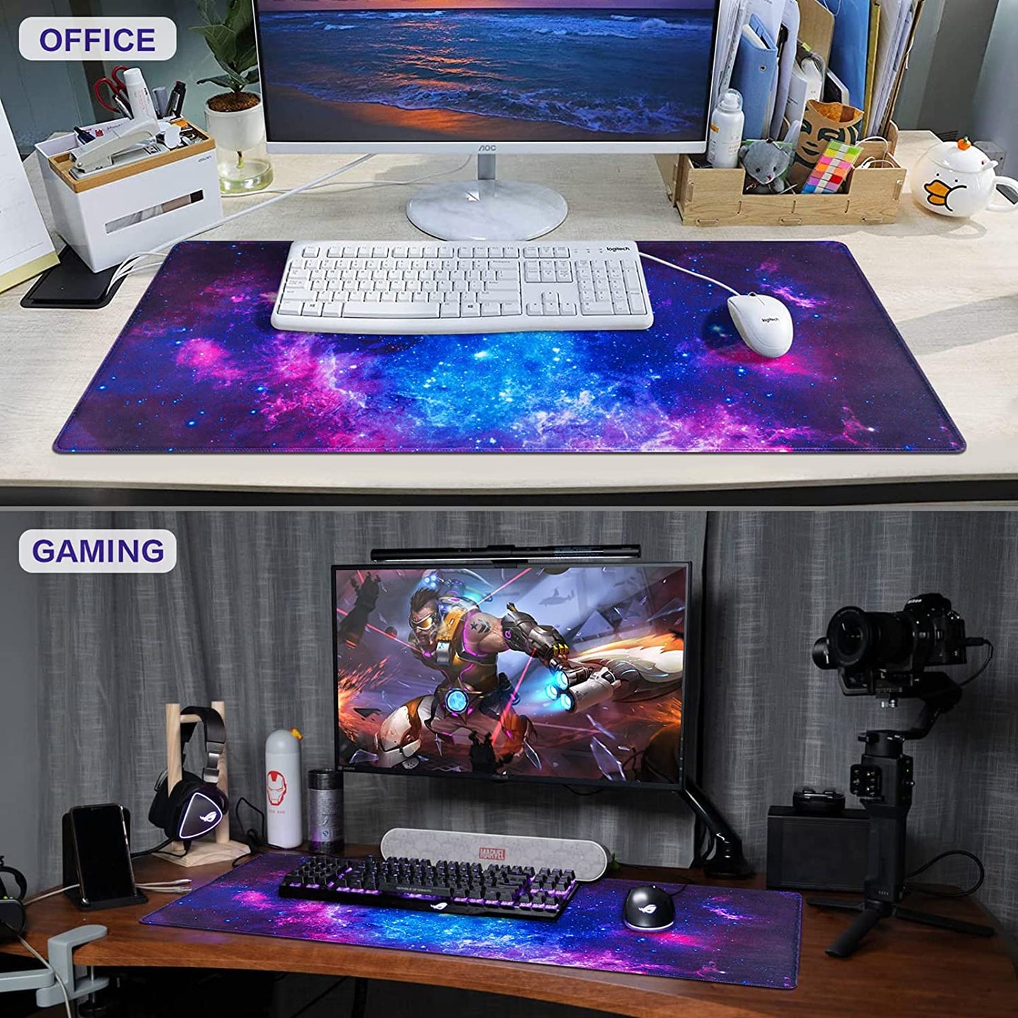 Gaming Mouse Pad, Large Extended Mousepad Big Computer Desk Mat for Keyboard and Mousefor Home Office Gaming Work 31.5X15.7Inch